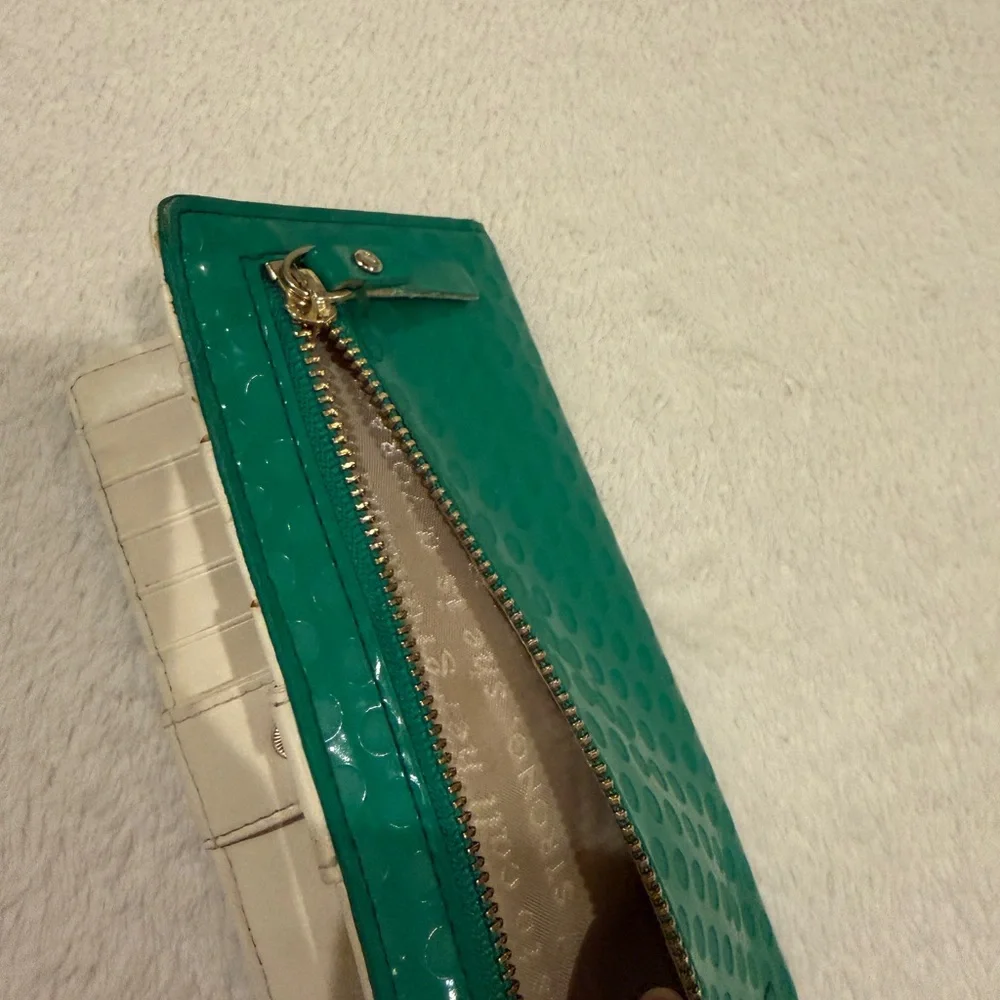 Kate Spade New York Leather Wallet Women’s Zip Around Card Holder Emerald Green - Picture 14 of 14